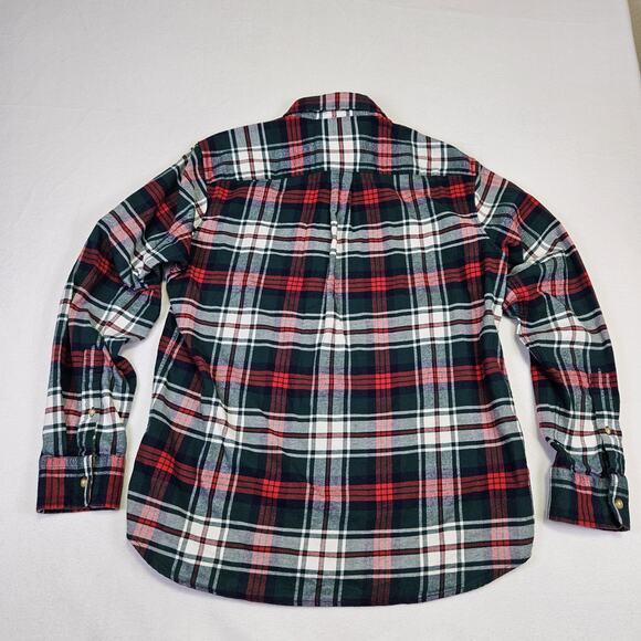 Vineyard Vines Mens Whale Plaid Flannel Shirt M Christmas Holiday Green Red Logo - Picture 8 of 16